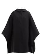 Jil Sander - Wool Hooded Cape - Womens - Black