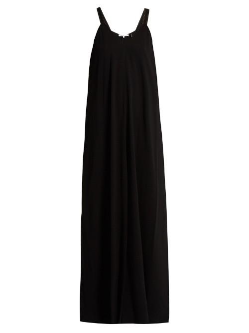 Helmut Lang V-neck Wide-leg Crepe Jumpsuit