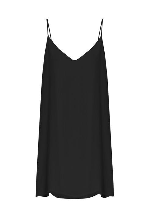 Matchesfashion.com Raey - Deep V Silk Slip Dress - Womens - Black