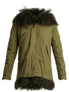 Mr & Mrs Italy Mongolian-fur Lined Hooded Canvas Mini Parka