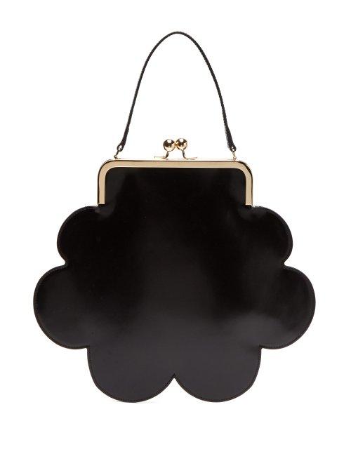 Matchesfashion.com Simone Rocha - Flower Shaped Leather Bag - Womens - Black