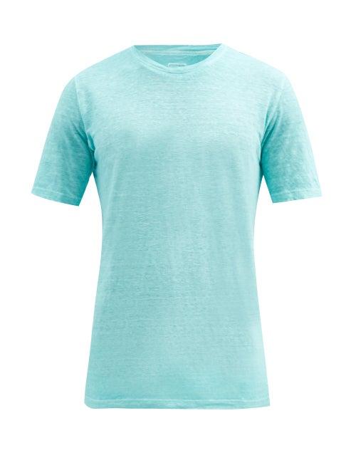 120 Lino 120% Lino - Linen-jersey T-shirt - Mens - Light Green