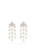 Matchesfashion.com Etro - Crystal Embellished Drop Clip Earrings - Womens - Silver