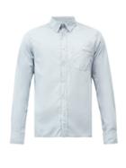 Matchesfashion.com Officine Gnrale - Alex Pigment-dyed Cotton-poplin Shirt - Mens - Light Blue