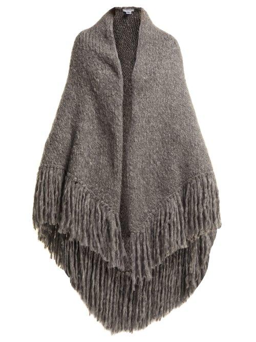 Matchesfashion.com Gabriela Hearst - Lauren Tassel Trimmed Cashmere Wrap - Womens - Grey
