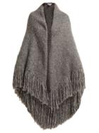 Matchesfashion.com Gabriela Hearst - Lauren Tassel Trimmed Cashmere Wrap - Womens - Grey