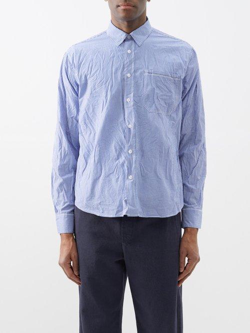 Orlebar Brown - Grasmoor Striped-cotton Shirt - Mens - Blue White