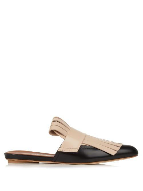 Marni Fringed Leather Slip-on Loafers