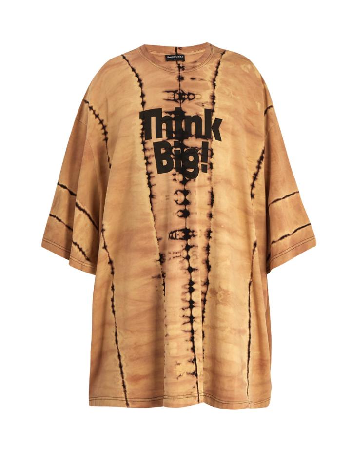 Balenciaga Oversized Tie-dye Logo-print Cotton T-shirt