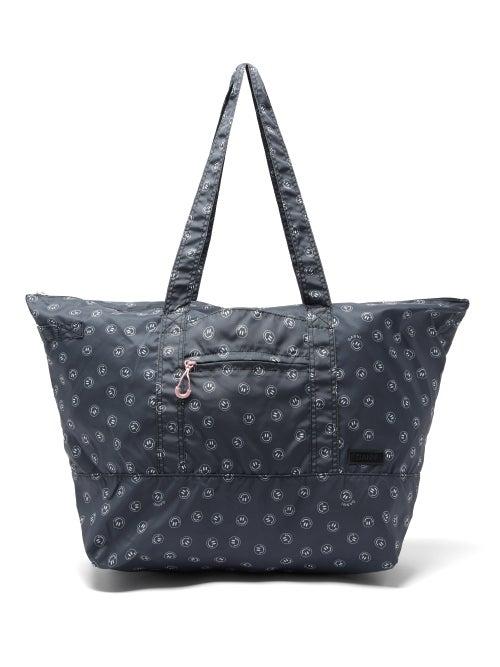 Ladies Bags Ganni - Smiling Face Recycled Shell Tote Bag - Womens - Black White