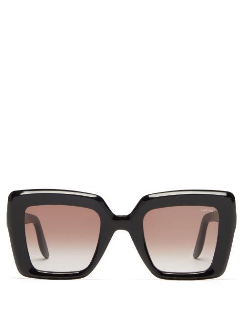 Matchesfashion.com Lapima - Teresa Oversized Square Acetate Sunglasses - Womens - Black