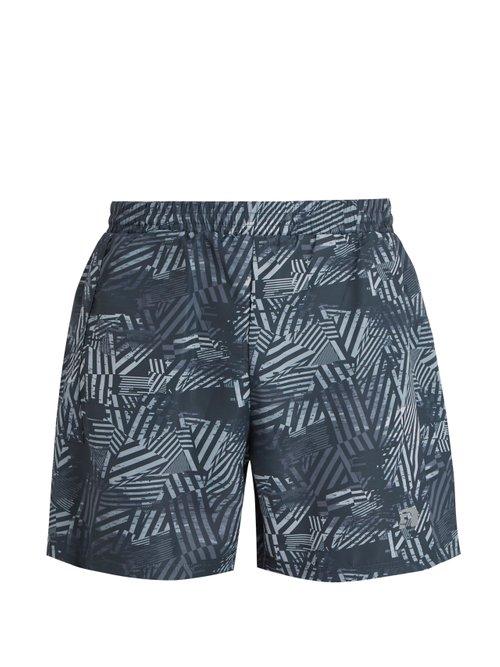 Matchesfashion.com Newline - Imotion Printed 2 Layer Shorts - Mens - Grey Multi