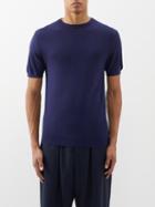 Arch4 - Mr Charles Silk-blend T-shirt - Mens - Navy