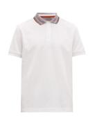 Matchesfashion.com Missoni - Space Dyed Collar Cotton Piqu Polo Shirt - Mens - White