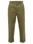 Matchesfashion.com Acne Studios - Turn Up Cuff Cotton Chino Trousers - Mens - Dark Green