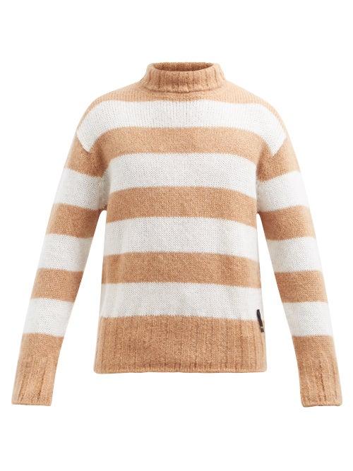 Fendi - Striped Mohair-blend Sweater - Mens - Beige Multi