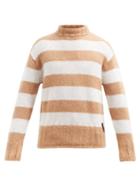 Fendi - Striped Mohair-blend Sweater - Mens - Beige Multi