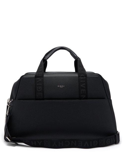 Matchesfashion.com Givenchy - Logo Jacquard Leather Duffle Bag - Mens - Black