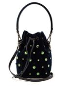 Fendi Mon Tresor Crystal-embellished Velvet Bucket Bag