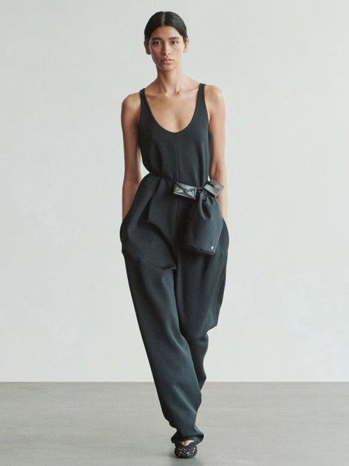The Row - Gage Scoop-neck Scuba Jumpsuit - Womens - Black