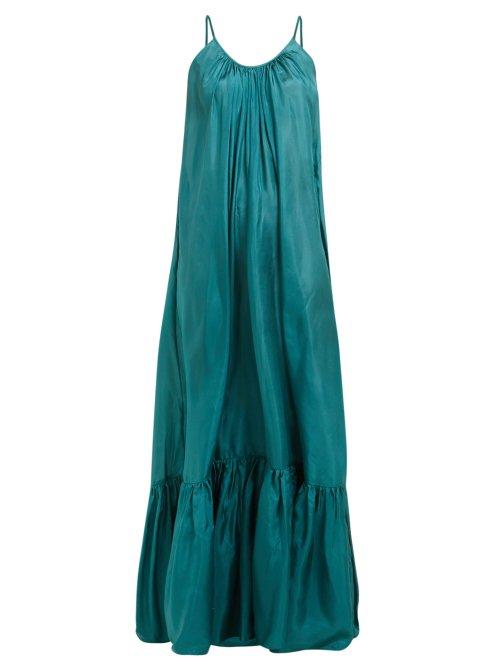 Matchesfashion.com Kalita - Brigitte Silk Habotai Maxi Dress - Womens - Green