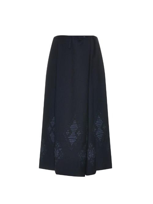 Y's By Yohji Yamamoto Kogin-jacquard Wide-leg Wool Trousers