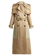 Matchesfashion.com Valentino - Multi Pocket Satin Trench Coat - Womens - Beige Multi