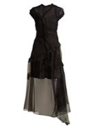 Preen By Thornton Bregazzi Fredrica Pleated-panel Silk Dress