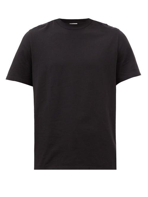 Moncler - Logo-patch Panelled Cotton-jersey T-shirt - Mens - Black