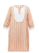 Matchesfashion.com Wiggy Kit - Tux Trapeze Striped Linen Kaftan - Womens - Pink Stripe
