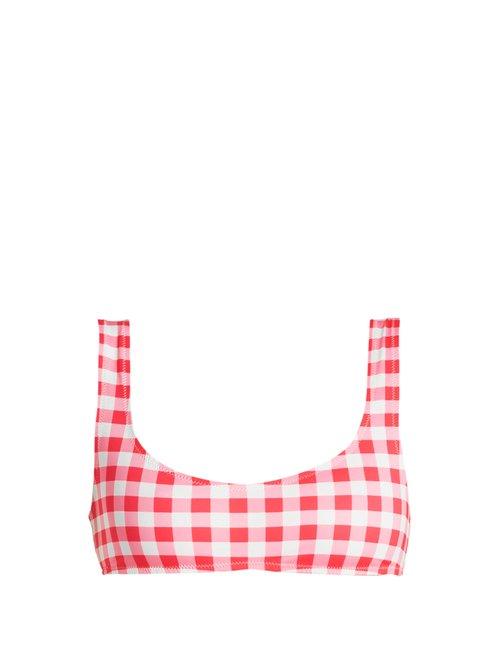 Matchesfashion.com Solid & Striped - The Elle Gingham Bikini Top - Womens - Pink