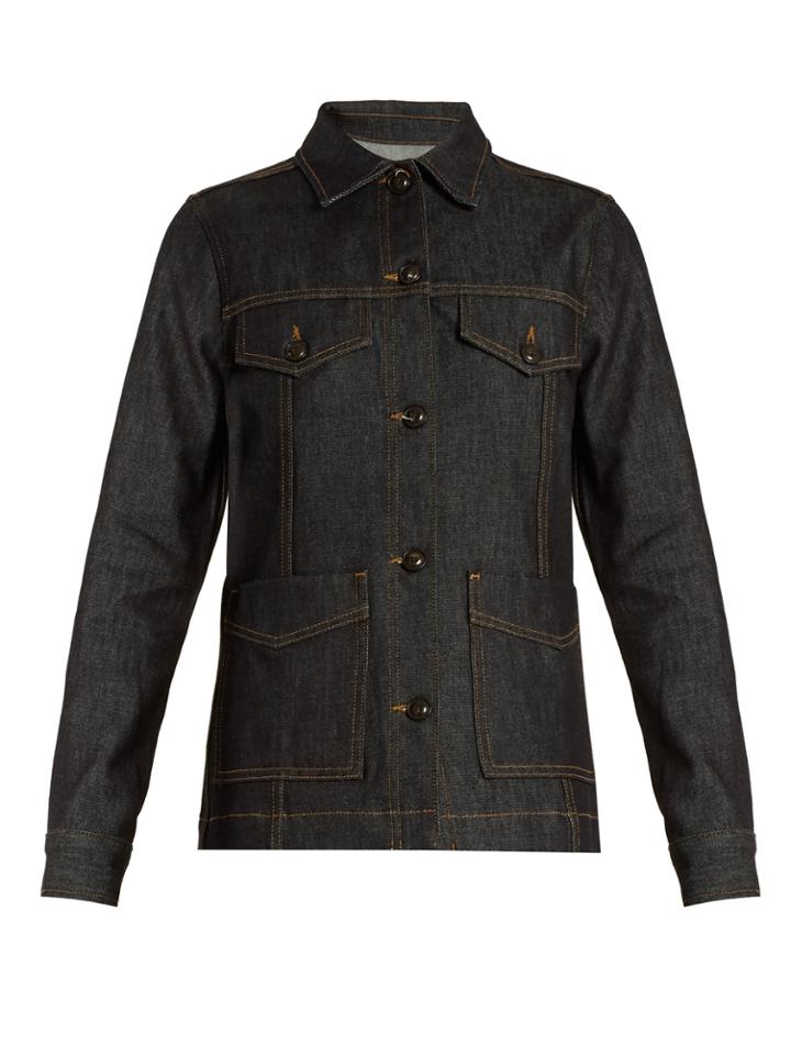 Frame Le Raw Cotton-blend Denim Jacket