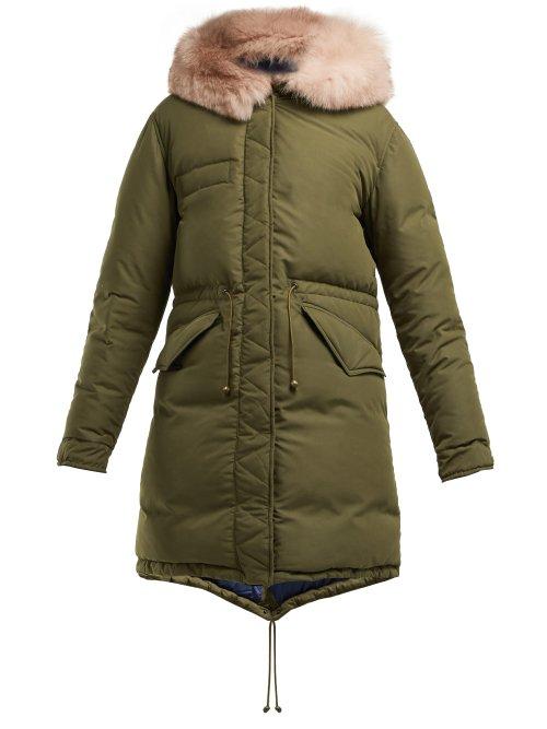 Matchesfashion.com Mr & Mrs Italy - Padded Fur Trimmed Mid Length Parka - Womens - Dark Green