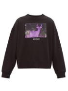 Matchesfashion.com Palm Angels - Deer Print Cotton Sweatshirt - Mens - Black Multi