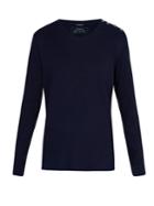 Balmain Button-shoulder Long-sleeved Cotton T-shirt