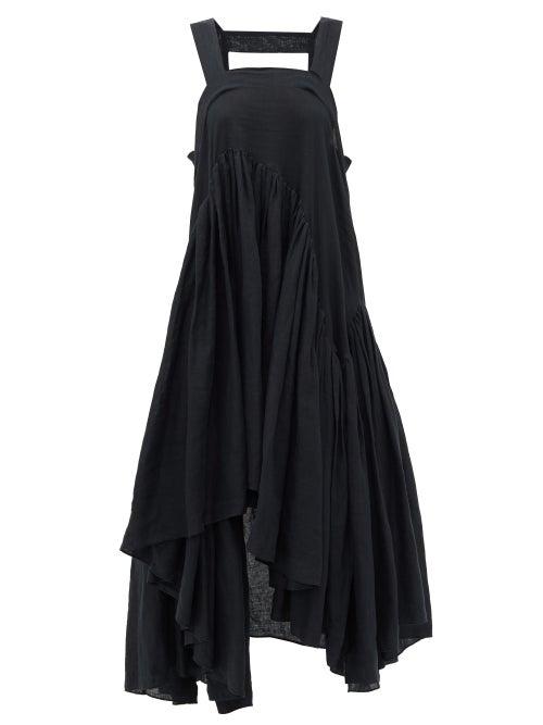 Matchesfashion.com Loewe Paula's Ibiza - Asymmetric Gathered Tank Dress - Womens - Black
