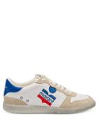Matchesfashion.com Isabel Marant - Bulian Logo Print Suede And Leather Trainers - Mens - White Multi
