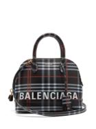 Balenciaga Ville Check Leather Bag S