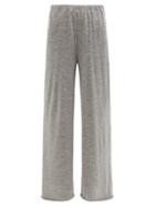 Matchesfashion.com The Row - Caleti Cotton-jersey Wide-leg Trousers - Womens - Grey