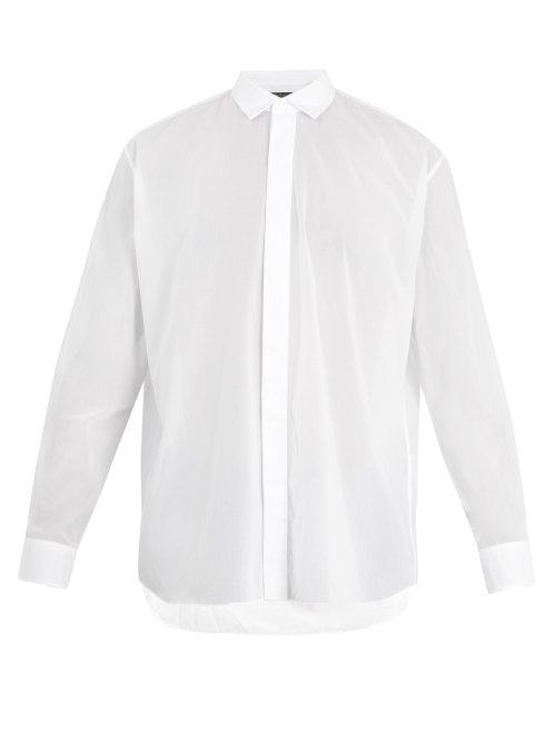 Matchesfashion.com Berluti - Oversized Point Collar Cotton Shirt - Mens - White