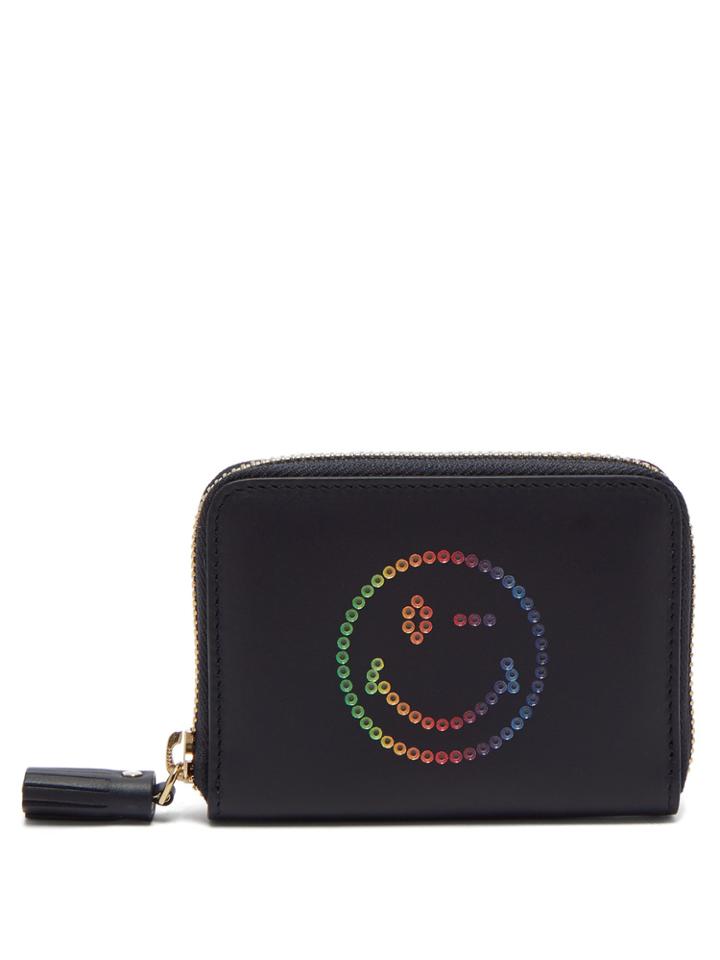 Anya Hindmarch Rainbow Wink Zip-around Leather Wallet