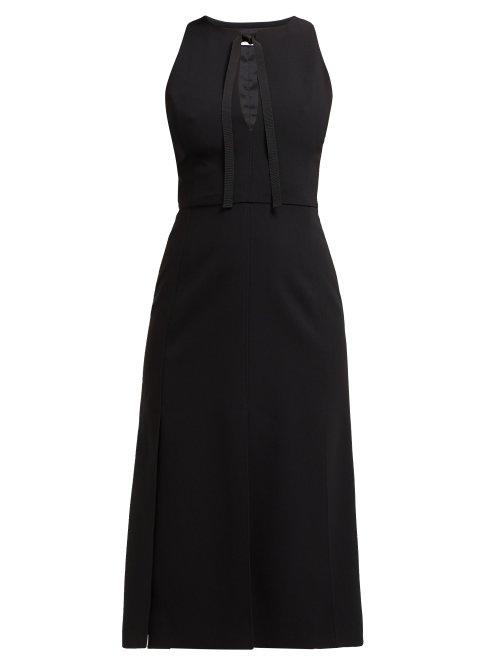 Matchesfashion.com Altuzarra - Margherita Tie Neck Crepe Dress - Womens - Black