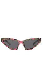 Matchesfashion.com Prada Eyewear - Disguise Cat Eye Camouflage Acetate Sunglasses - Womens - Pink