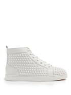 Matchesfashion.com Christian Louboutin - Louis Spiked Leather High Top Trainers - Mens - White