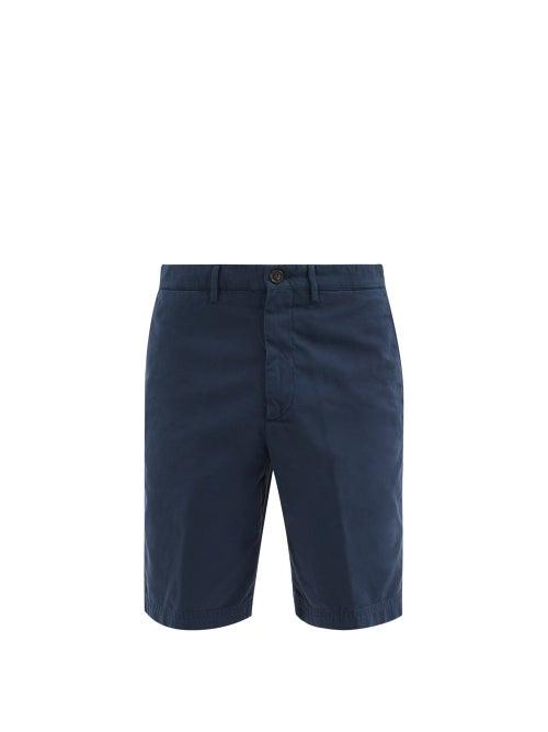 Matchesfashion.com Brunello Cucinelli - Slim-leg Cotton-twill Shorts - Mens - Blue