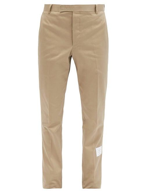 Thom Browne - Tricolour-tab Cotton Chino Trousers - Mens - Beige