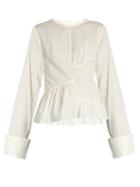 Marques'almeida Asymmetric Ruched-panel Long-sleeved Cotton Shirt