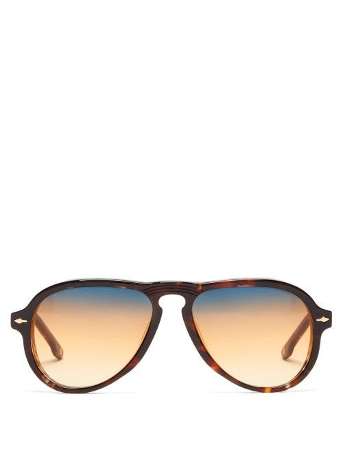 Matchesfashion.com Jacques Marie Mage - X Nick Fouquet Aviator Acetate Sunglasses - Mens - Orange