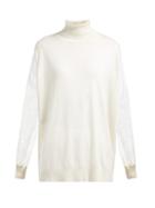Matchesfashion.com Ryan Roche - Lace Sleeve Roll Neck Cashmere Sweater - Womens - White