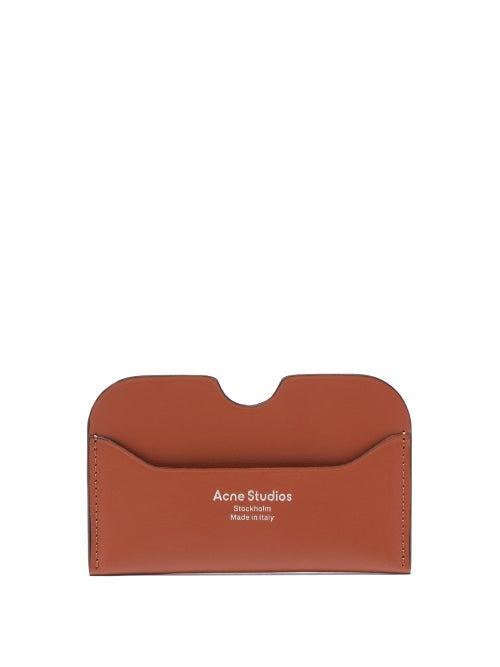 Matchesfashion.com Acne Studios - Elmas Foiled-logo Leather Cardholder - Mens - Tan